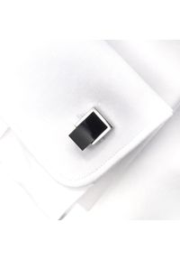 Modini - Srebrne spinki do mankietów z czarnymi prostokątami A137. Kolor: srebrny, czarny, wielokolorowy #3