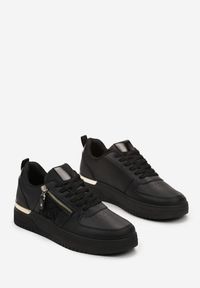 Born2be - Czarne Sneakersy z Ozdobnym Suwakiem Euphros. Kolor: czarny #2