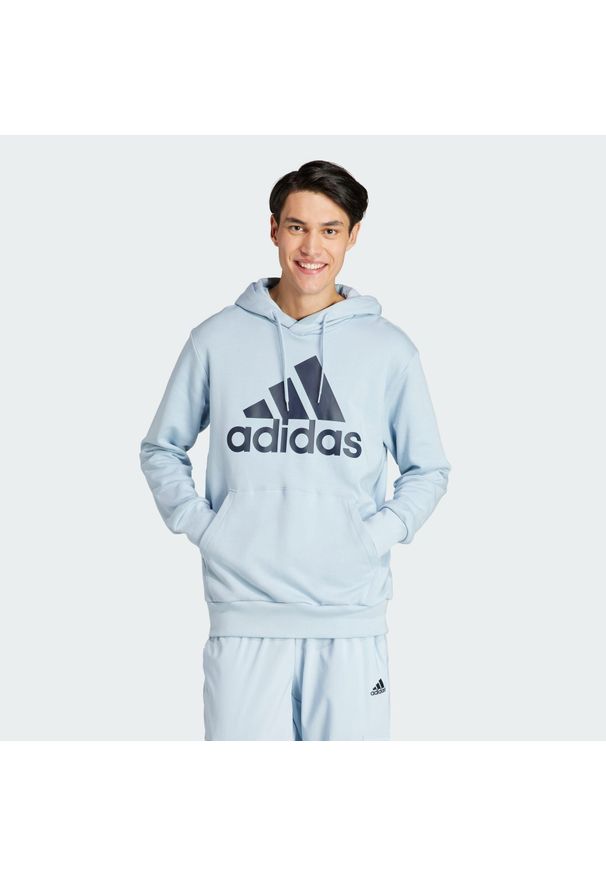 Adidas - Essentials French Terry Big Logo Hoodie. Typ kołnierza: kaptur. Kolor: niebieski