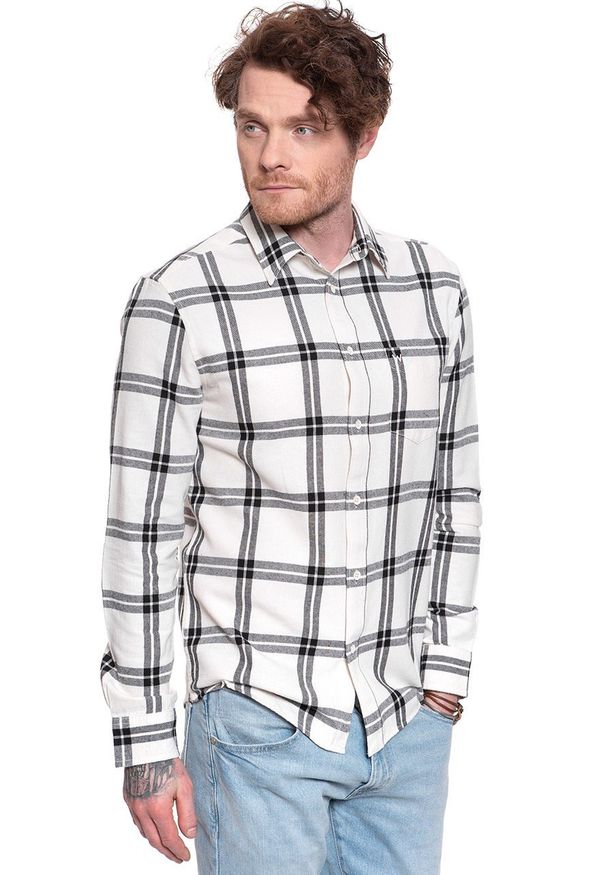 Wrangler - WRANGLER LS 1 PKT SHIRT KOSZULA MĘSKA OFF WHITE W5A1T2737 112129985