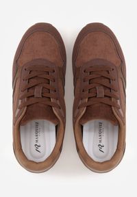 Born2be - Brązowe Sneakersy Casualowe z Imitacji Zamszu z Podeszwą z Bieżnikiem Alevtina. Okazja: na co dzień. Zapięcie: sznurówki. Kolor: brązowy. Materiał: zamsz #5