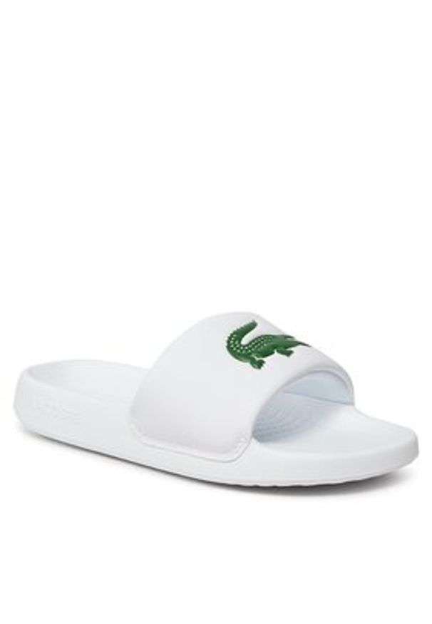 Lacoste Klapki Serve Slide 1.0 123 1 Cuj 745CUJ0012-082 Biały. Kolor: biały. Materiał: skóra