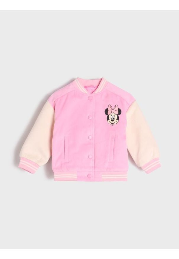 Sinsay - Kurtka bomberka Minnie Mouse - różowy. Kolor: różowy. Wzór: motyw z bajki