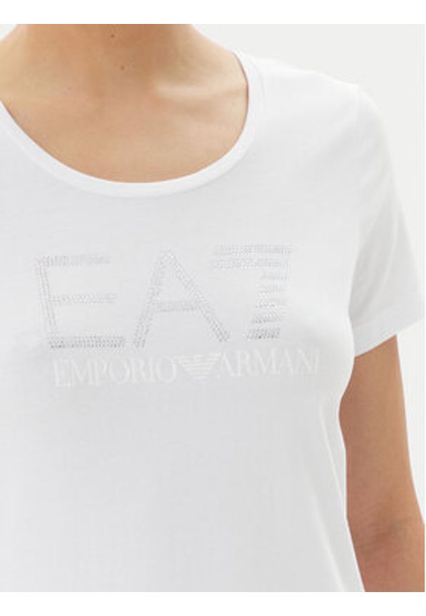 EA7 Emporio Armani T-Shirt 7W000094 AF10373 U0002 Biały Slim Fit. Kolor: biały. Materiał: bawełna