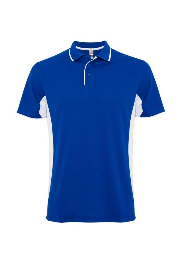ROLY - Sportowa Koszulka Polo Z Krótkim Rękawem Dla Dorosłych Unisex Montmelo. Typ kołnierza: polo. Kolor: niebieski, wielokolorowy, biały. Długość rękawa: krótki rękaw. Długość: krótkie. Styl: sportowy