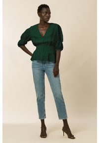 IVY & OAK - Ivy & Oak Bluzka damska kolor zielony wzorzysta. Okazja: na co dzień. Kolor: turkusowy. Długość: krótkie. Styl: casual #3