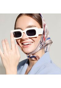 Wittchen - Damska apaszka jedwabna wzorzysta. Kolor: wielokolorowy, beżowy, czerwony. Materiał: jedwab. Wzór: gładki. Styl: elegancki, klasyczny #7