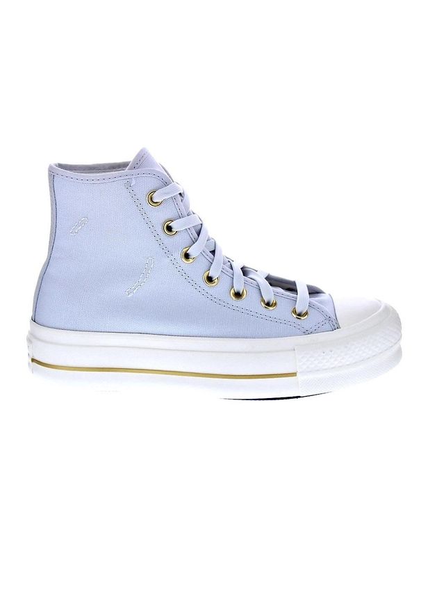 Buty Converse Chuck Taylor All Star Podwyższona Platforma Wysokie Niebieskie. Okazja: na co dzień. Kolor: wielokolorowy, niebieski, szary. Obcas: na platformie. Styl: casual, elegancki