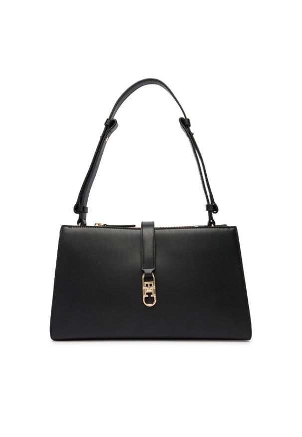 TOMMY HILFIGER - Tommy Hilfiger Torebka Th Libre Shoulder Bag AW0AW17718 Czarny. Kolor: czarny. Materiał: skórzane
