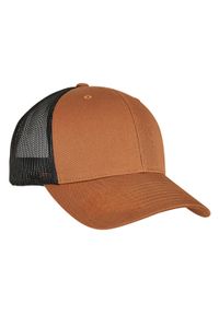 FLEXFIT - Dwukolorowa Czapka Trucker Retro. Kolor: brązowy, czarny, wielokolorowy. Styl: retro