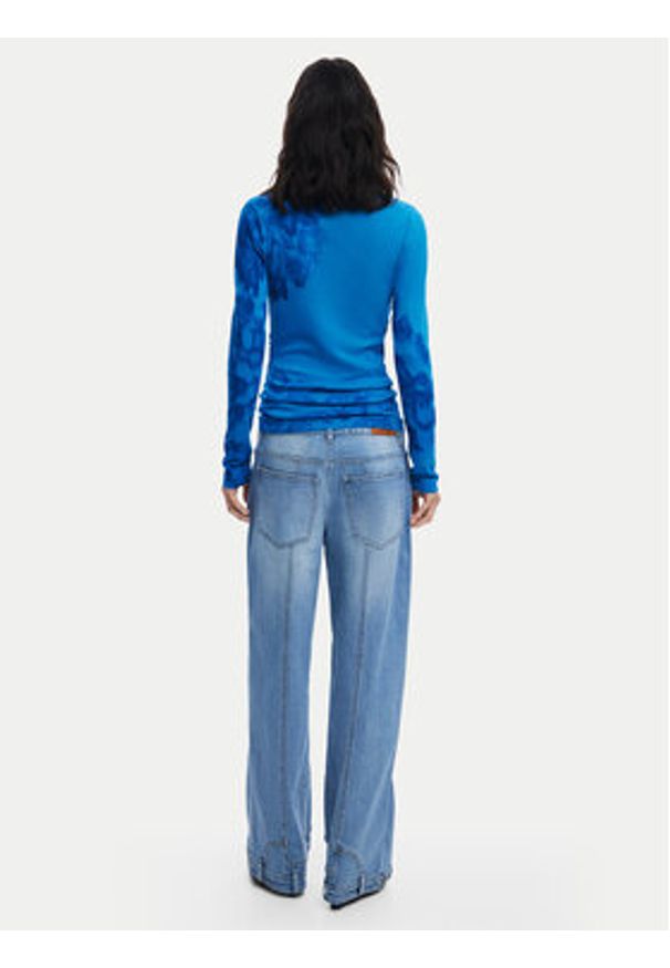 Desigual Golf Ottawa 25WWJF38 Niebieski Regular Fit. Typ kołnierza: golf. Kolor: niebieski. Materiał: syntetyk