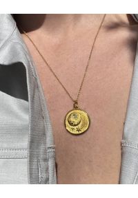 HERMINA ATHENS - Pozłacany naszyjnik Luna Medium. Materiał: pozłacane. Kolor: złoty. Kamień szlachetny: cyrkonia, turkus #3