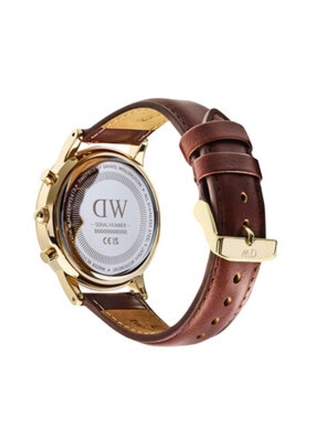 Daniel Wellington Zegarek Iconic Chronograph St Mawes Arctic Panda DW00100876 Brązowy. Kolor: brązowy