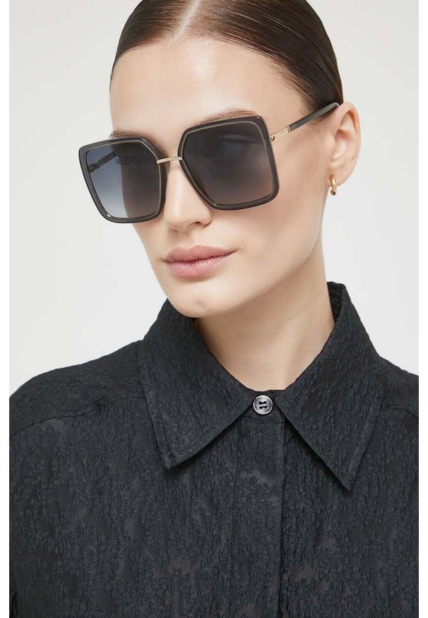 Furla okulary przeciwsłoneczne damskie kolor brązowy. Kolor: brązowy. Wzór: geometria