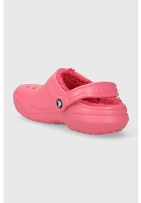 Crocs klapki Classic Lined Clog damskie kolor różowy 203591. Kolor: różowy. Materiał: materiał #3