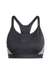 Adidas - Biustonosz Powerimpact Luxe Medium-Support Maternity. Kolekcja: moda ciążowa. Kolor: czarny. Materiał: materiał. Sport: fitness