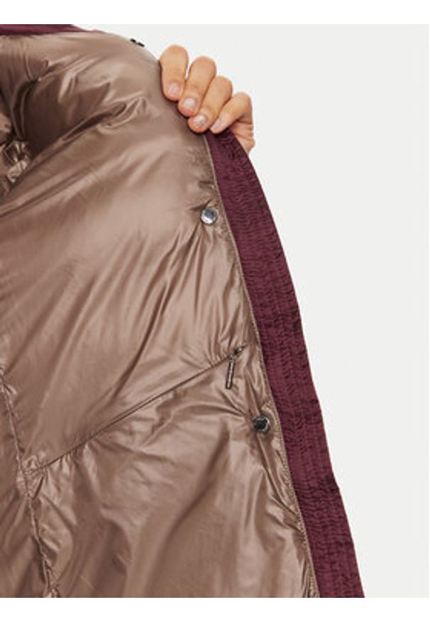 Hetrego - Hetregó Kurtka puchowa Leonie 8N603M Bordowy Regular Fit. Kolor: czerwony. Materiał: syntetyk
