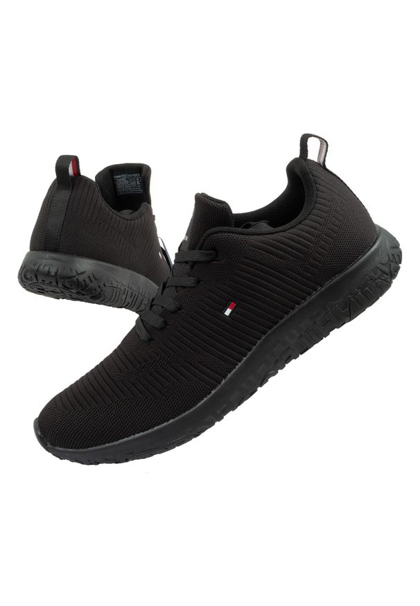 TOMMY HILFIGER - Buty sportowe sneakersy męskie Tommy Hilfiger Corporate. Kolor: czarny