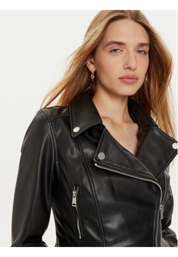 Guess Kurtka z imitacji skóry W4BL3T KCP70 Czarny Regular Fit. Kolor: czarny. Materiał: syntetyk