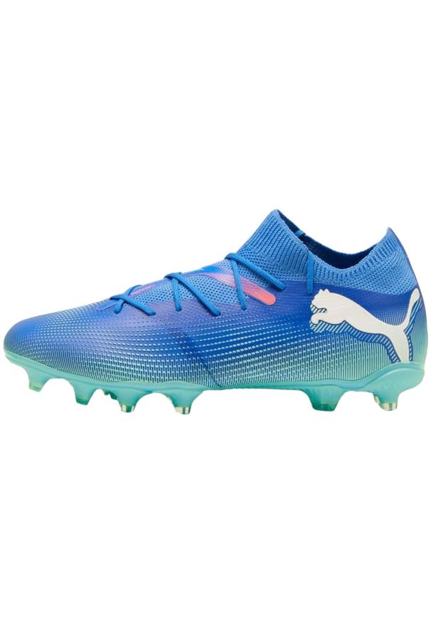 Buty piłkarskie Puma Future Match FG/AG. Zapięcie: sznurówki. Kolor: biały, wielokolorowy, niebieski. Materiał: materiał, syntetyk, tkanina. Szerokość cholewki: normalna. Sport: piłka nożna