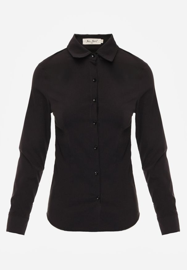 Born2be - Czarna Koszula na Guziki Jejorra. Okazja: na spotkanie biznesowe, do pracy. Kolor: czarny. Materiał: tkanina, wiskoza, jeans, bawełna. Styl: biznesowy, elegancki, klasyczny