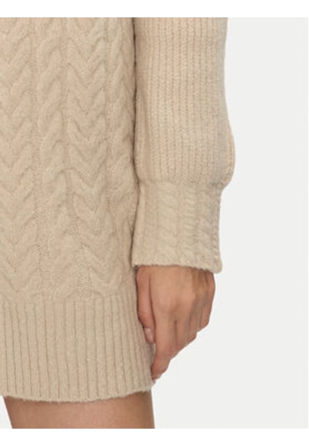 Brave Soul Sukienka dzianinowa LKD-162VIRGOA Szary Regular Fit. Kolor: beżowy. Materiał: wiskoza