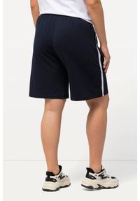 ULLA POPKEN - Damskie Szorty dżersejowe szeroka nogawka elastyczny pas sznurek do wiązania. Kolekcja: plus size. Kolor: niebieski. Materiał: bawełna, elastan, materiał. Długość: krótkie