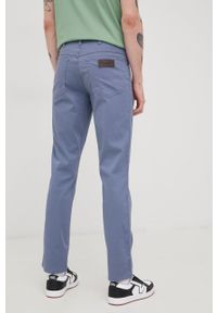 Wrangler spodnie męskie proste. Kolor: niebieski. Materiał: tkanina #2