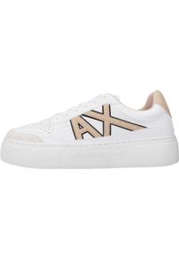 Armani Exchange - Kapcie ARMANI EXCHANGE XDX147 XV830 Biały. Kolor: biały. Materiał: syntetyk, tkanina, skóra. Styl: sportowy