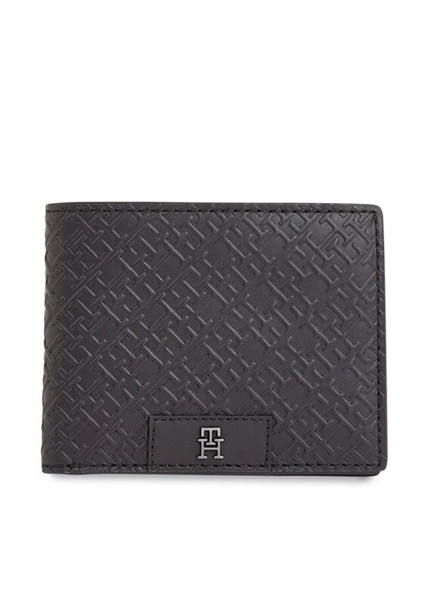 TOMMY HILFIGER - Tommy Hilfiger Duży Portfel Męski Th Monogram Mini Cc Wallet AM0AM12175 Czarny. Kolor: czarny. Materiał: skóra