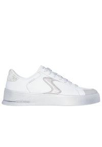 skechers - Buty damskie Skechers Hiland Quite Chic 185170WSL - białe. Zapięcie: sznurówki. Kolor: biały. Materiał: guma, syntetyk, skóra. Szerokość cholewki: normalna. Wzór: gładki. Model: Skechers Sport