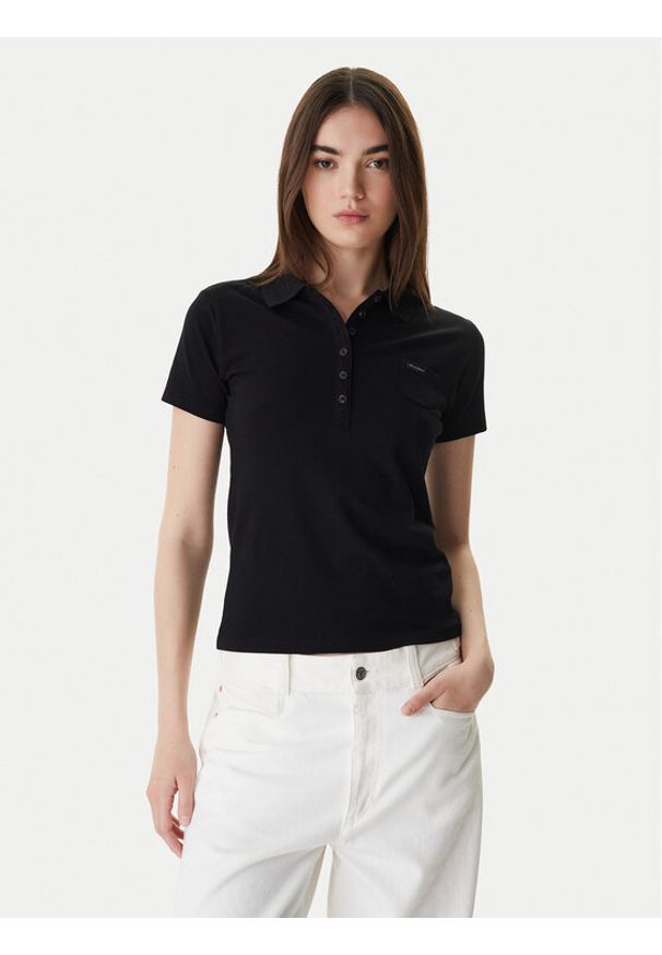 Guess Polo W5GP73 KCYR1 Czarny Regular Fit. Typ kołnierza: polo. Kolor: czarny. Materiał: bawełna