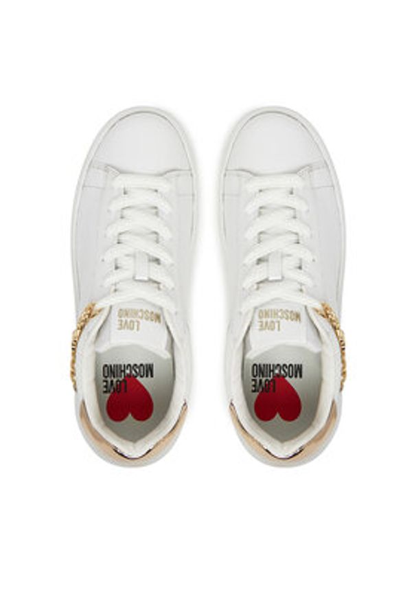 Love Moschino - LOVE MOSCHINO Sneakersy JA15505G0MIAP10A Biały. Kolor: biały. Materiał: skóra