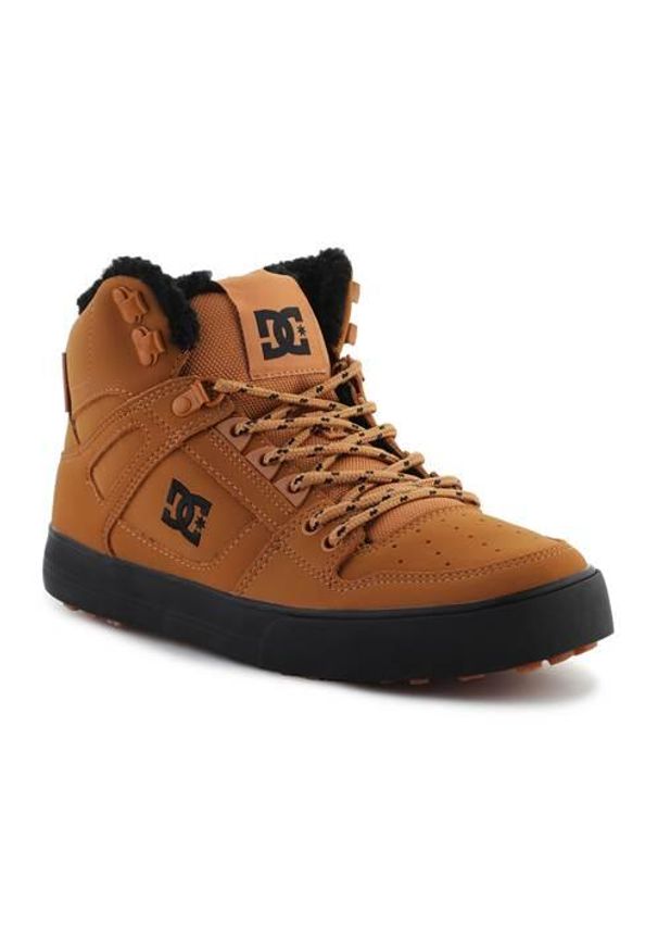 DC Shoes - Buty do chodzenia męskie DC Pure High-top. Kolor: brązowy. Materiał: materiał, skóra. Szerokość cholewki: normalna. Sport: turystyka piesza