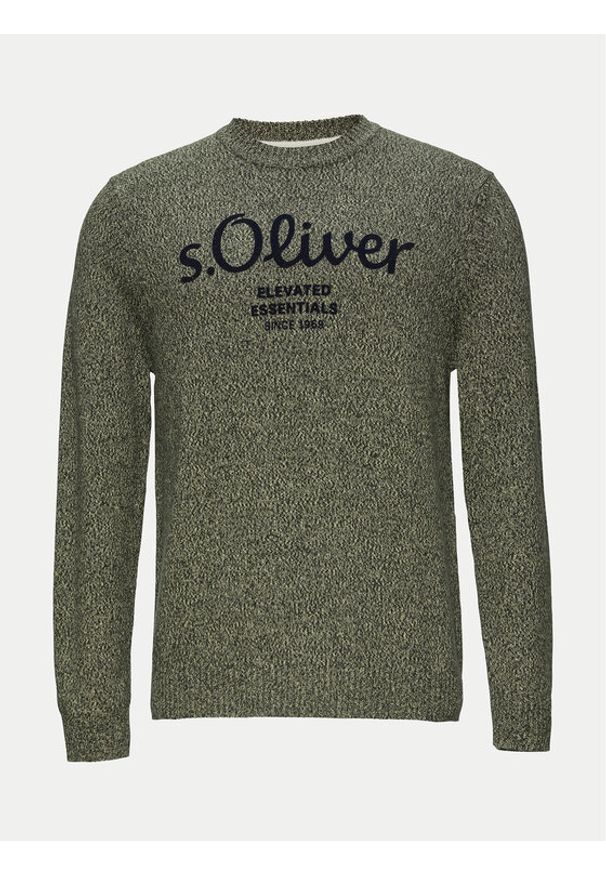 s.Oliver Sweter 2152697 Zielony Regular Fit. Kolor: zielony. Materiał: bawełna