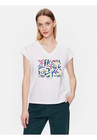 Volcano T-Shirt T-Abstract L02156-S23 Biały Regular Fit. Kolor: biały. Materiał: bawełna