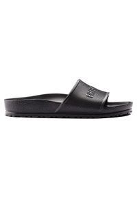 Klapki Birkenstock Barbados Eva Dorosłych. Okazja: na co dzień. Zapięcie: bez zapięcia. Kolor: czarny. Materiał: syntetyk, materiał. Szerokość cholewki: normalna. Sport: turystyka piesza, pływanie, fitness