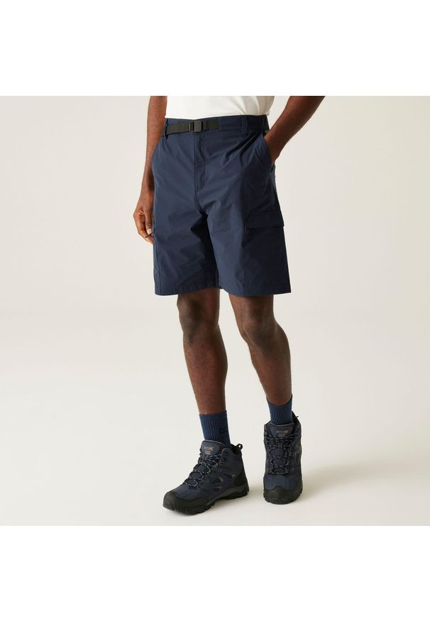 Regatta - Męskie spodenki Mallen. Kolor: niebieski. Materiał: tkanina, poliester. Sport: turystyka piesza