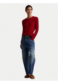 Polo Ralph Lauren Sweter 211971865013 Czerwony Slim Fit. Typ kołnierza: polo. Kolor: czerwony. Materiał: wełna #5