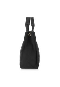 Ochnik - Czarna damska torebka typu tote bag. Kolor: czarny. Wzór: paski, aplikacja. Materiał: zdobione. Styl: casual, elegancki, klasyczny #5