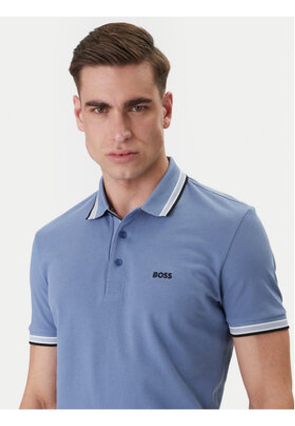 BOSS Polo Paddy 50469055 Niebieski Regular Fit. Typ kołnierza: polo. Kolor: niebieski. Materiał: bawełna