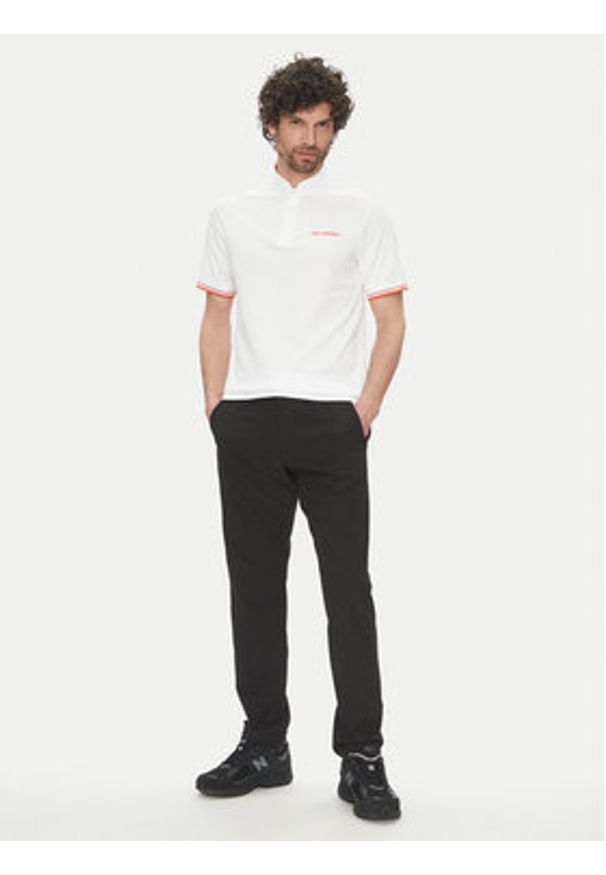 Karl Lagerfeld - KARL LAGERFELD Polo 745022 552232 Biały Regular Fit. Typ kołnierza: polo. Kolor: biały. Materiał: bawełna