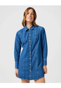 Wrangler - WRANGLER DAMSKA SUKIENKA JENSOWA REG DENIM DRESS 112356498. Materiał: denim