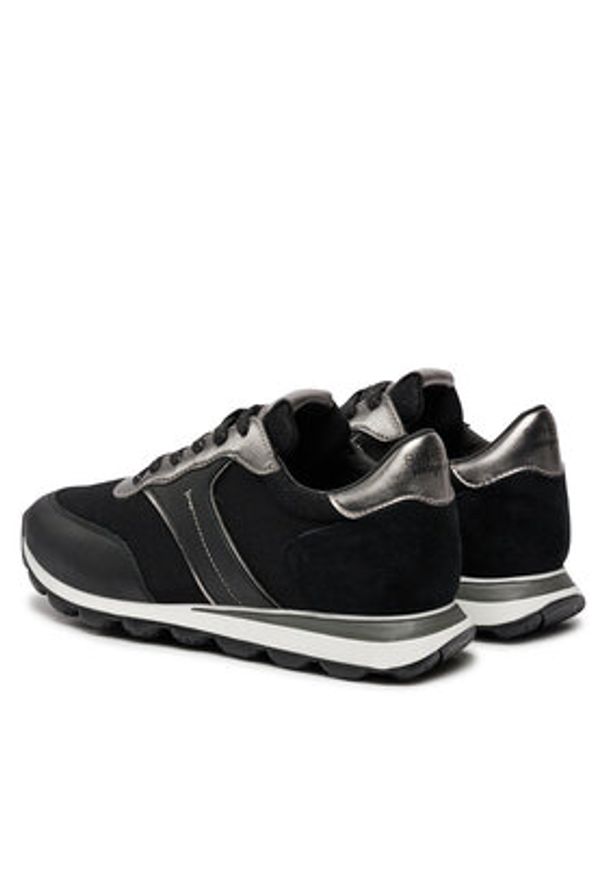 Geox Sneakersy D Spherica Vseries D45F4A 01485 C9999 Czarny. Kolor: czarny. Materiał: materiał