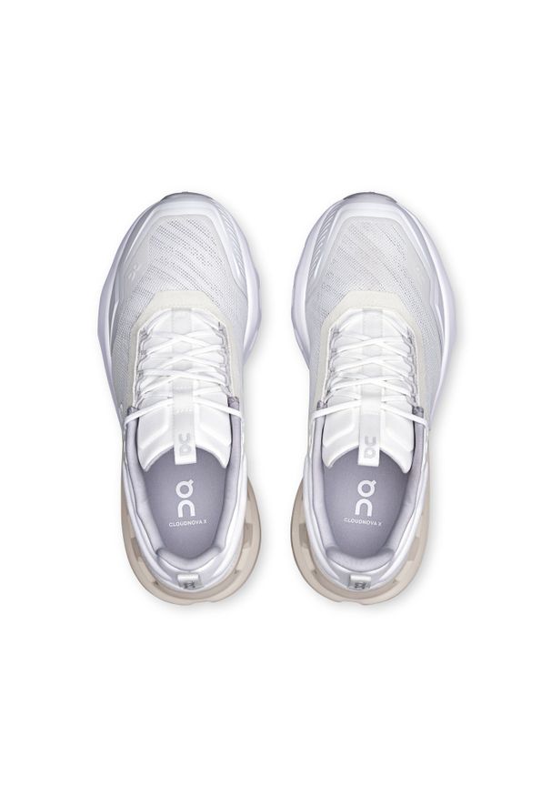 On - ON Cloudnova X Women White | Glacier Sneakersy damskie. Kolor: biały. Materiał: materiał. Szerokość cholewki: normalna