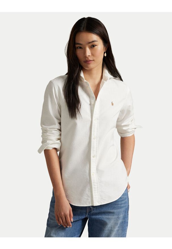 Polo Ralph Lauren Koszula 211891377003 Biały Regular Fit. Typ kołnierza: polo. Kolor: biały. Materiał: bawełna