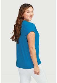 Cellbes - Gładka bluzka dżersejowa. Okazja: na co dzień. Kolor: niebieski. Materiał: jersey. Wzór: gładki. Styl: casual #4