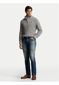 Polo Ralph Lauren Sweter 710810841002 Szary Regular Fit. Typ kołnierza: polo. Kolor: szary. Materiał: bawełna #4