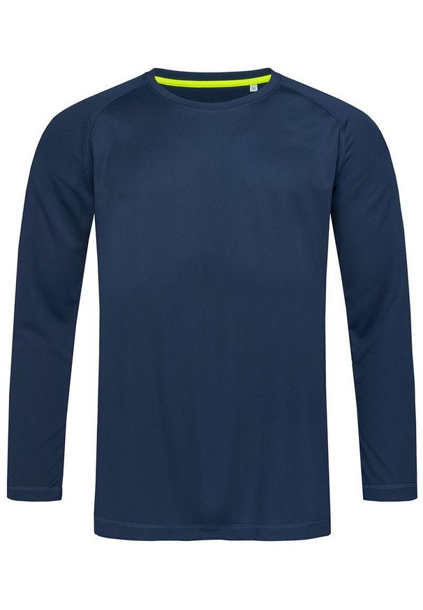 Niebieski t-shirt Stedman z długim rękawem, sportowy, długi