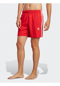 Adidas - adidas Szorty kąpielowe Originals Adicolor 3-Stripes Swim Shorts H44768 Czerwony. Kolor: czerwony. Materiał: syntetyk